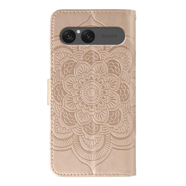 For Sony Xperia 10 VII Sun Mandala Embossing Pattern Phone Leather Case