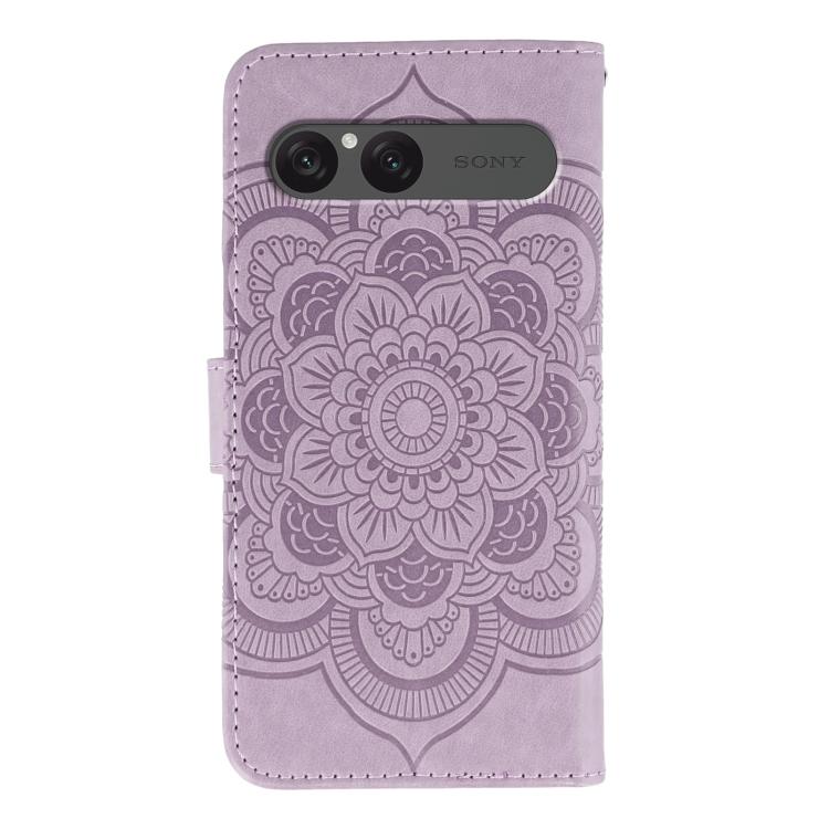 For Sony Xperia 10 VII Sun Mandala Embossing Pattern Phone Leather Case