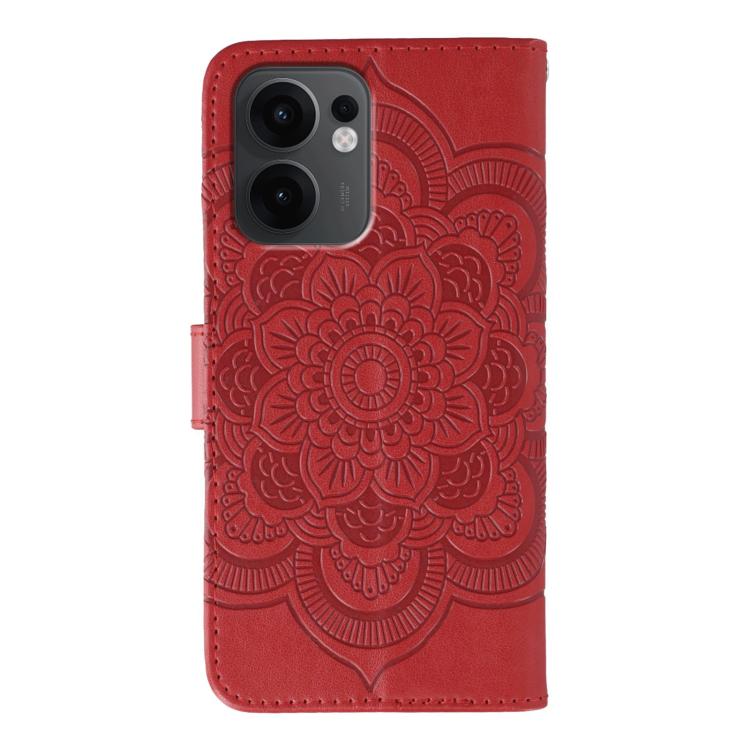 For OPPO Reno13 F Sun Mandala Embossing Pattern Phone Leather Case