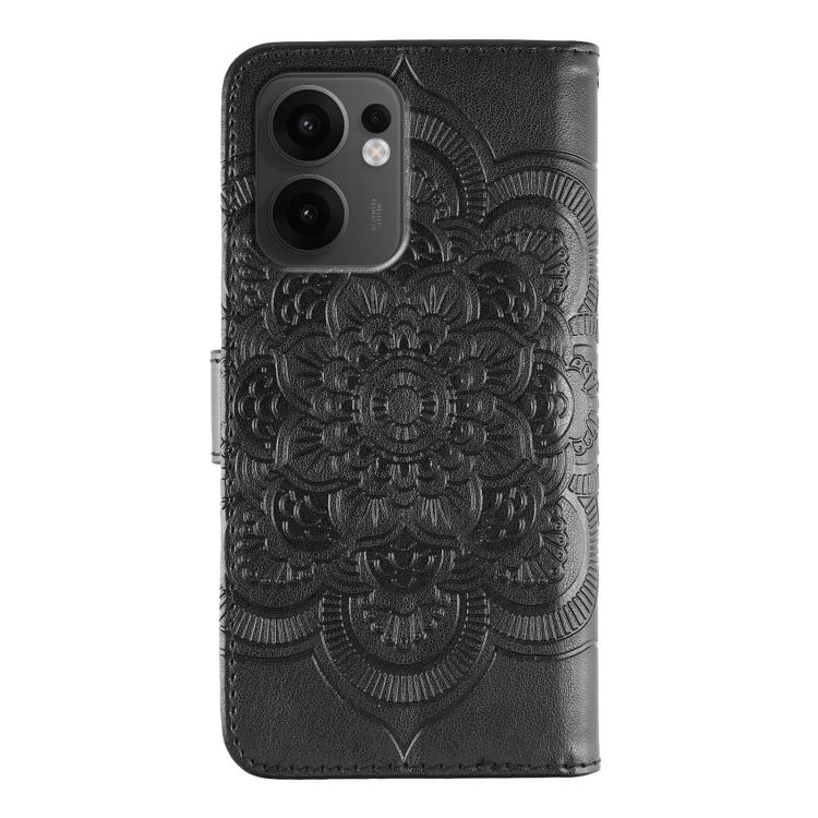 For OPPO Reno13 F Sun Mandala Embossing Pattern Phone Leather Case