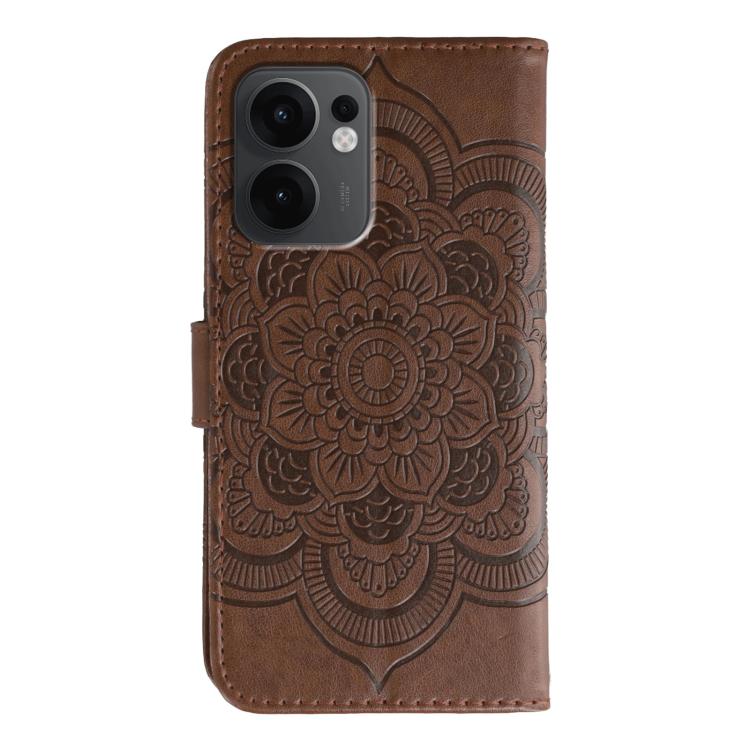 For OPPO Reno13 F Sun Mandala Embossing Pattern Phone Leather Case