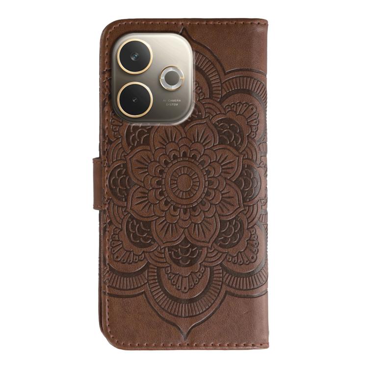 For OPPO A5 Pro 5G Global Sun Mandala Embossing Pattern Phone Leather Case