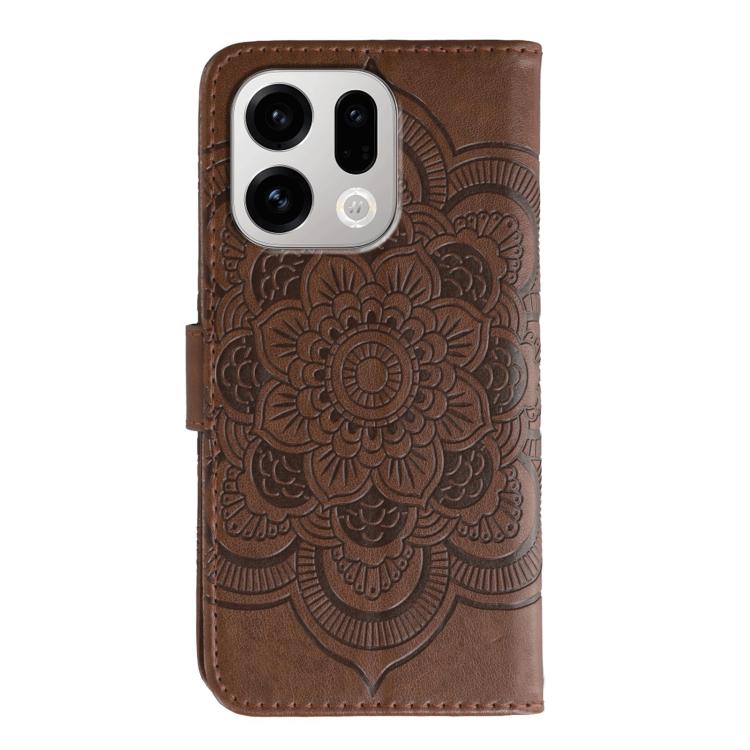 For OPPO Find X9 Sun Mandala Embossing Pattern Phone Leather Case