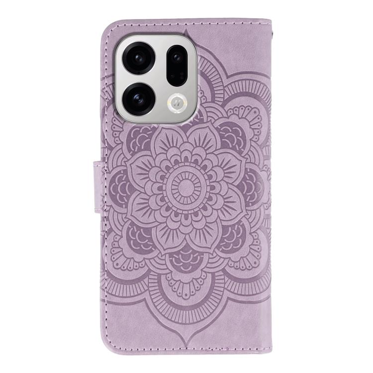 For OPPO Find X9 Sun Mandala Embossing Pattern Phone Leather Case