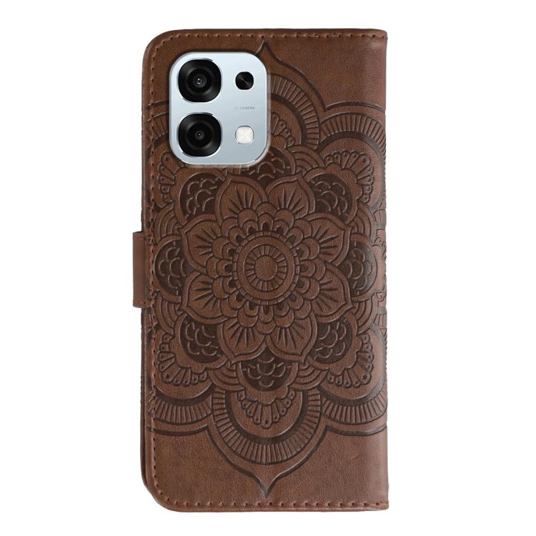 For OPPO A6 Pro 5G Sun Mandala Embossing Pattern Phone Leather Case