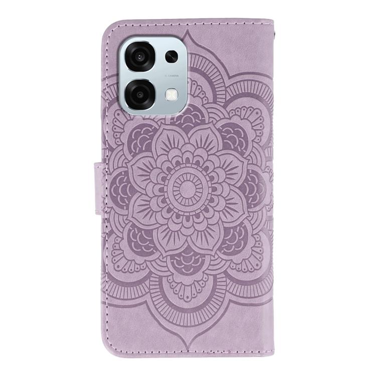 For OPPO A6 Pro 5G Sun Mandala Embossing Pattern Phone Leather Case
