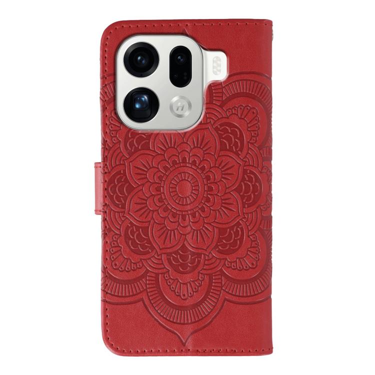 For OPPO Find X9 Pro Sun Mandala Embossing Pattern Phone Leather Case