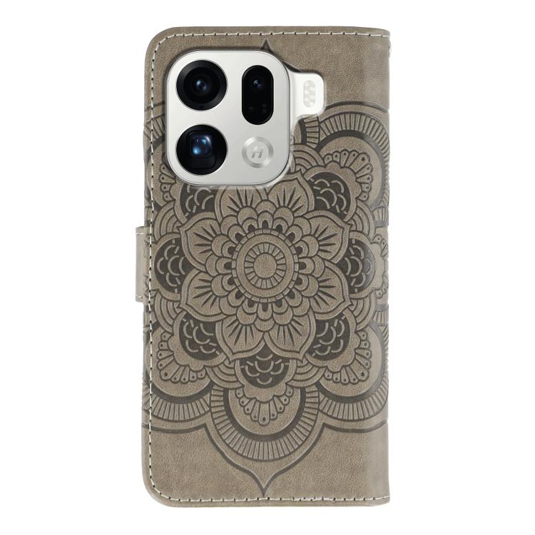 For OPPO Find X9 Pro Sun Mandala Embossing Pattern Phone Leather Case