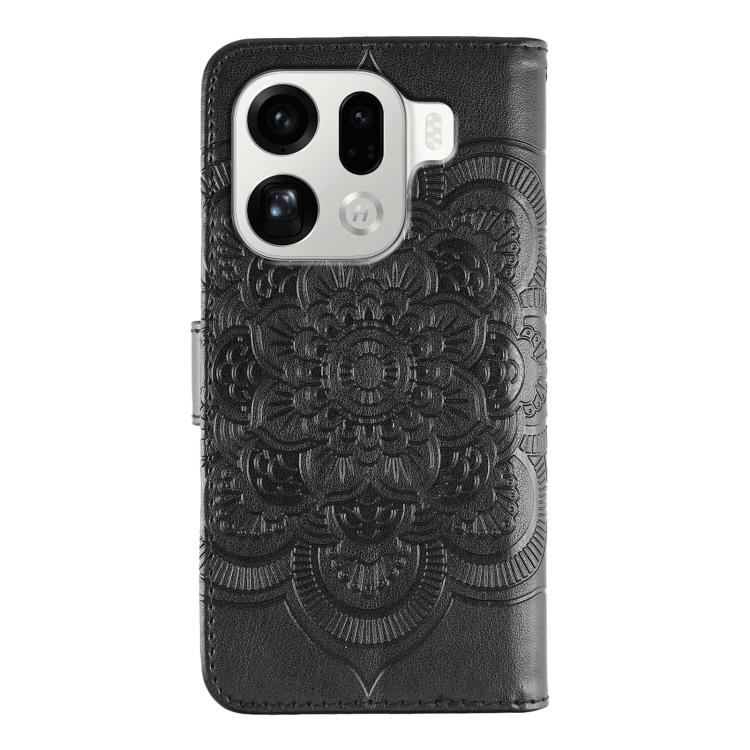 For OPPO Find X9 Pro Sun Mandala Embossing Pattern Phone Leather Case