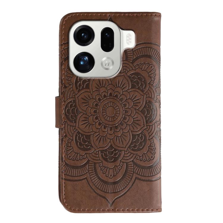 For OPPO Find X9 Pro Sun Mandala Embossing Pattern Phone Leather Case