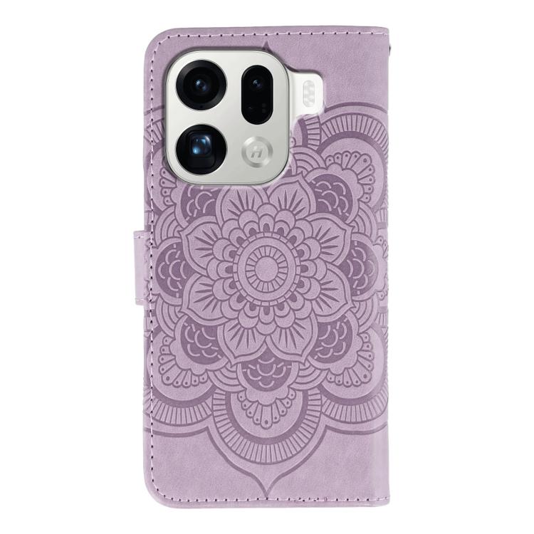 For OPPO Find X9 Pro Sun Mandala Embossing Pattern Phone Leather Case