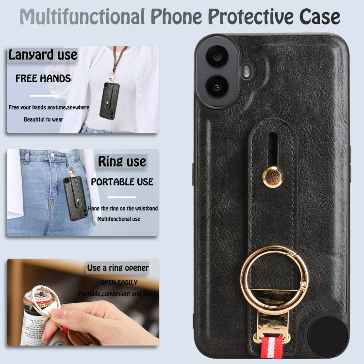 For Nothing CMF Phone 1 Wristband Leather Back Phone Case