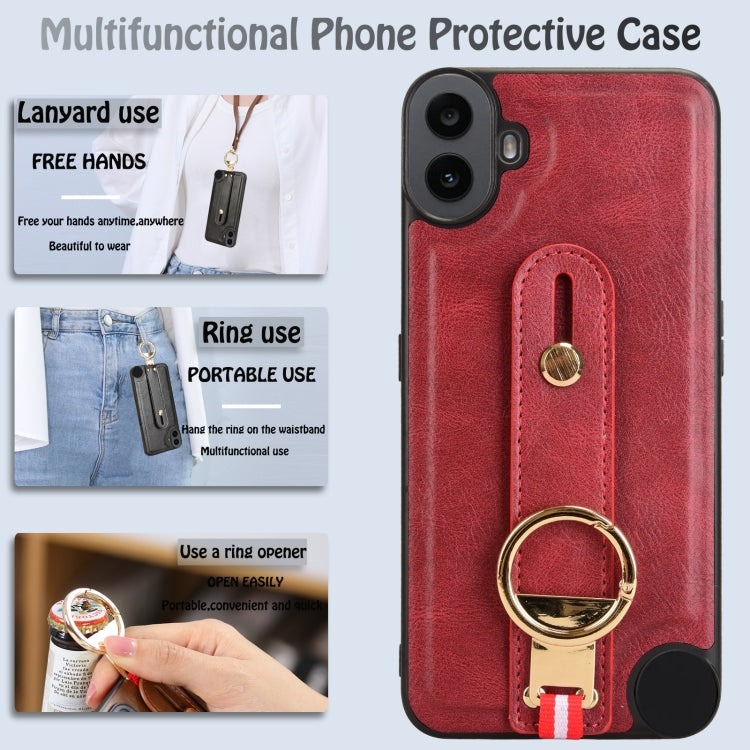 For Nothing CMF Phone 1 Wristband Leather Back Phone Case