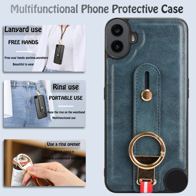 For Nothing CMF Phone 1 Wristband Leather Back Phone Case
