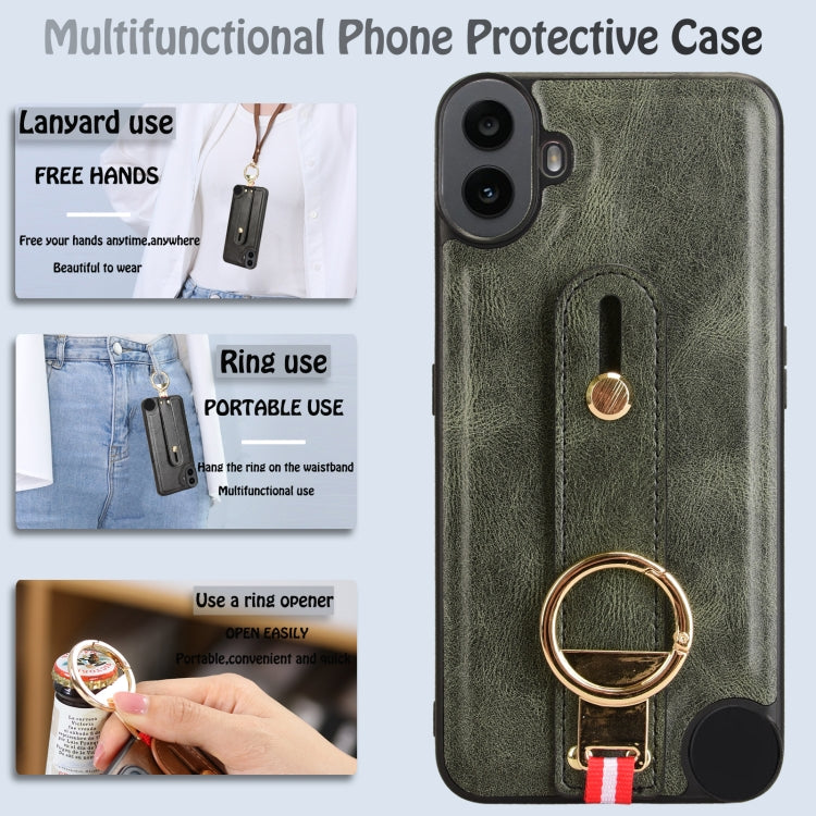 For Nothing CMF Phone 1 Wristband Leather Back Phone Case