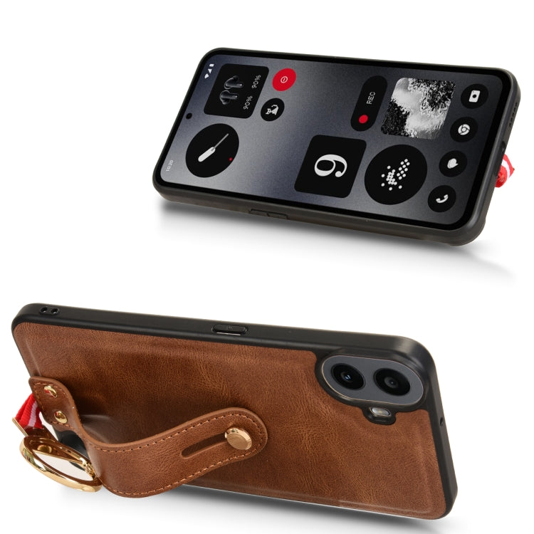For Nothing CMF Phone 1 Wristband Leather Back Phone Case