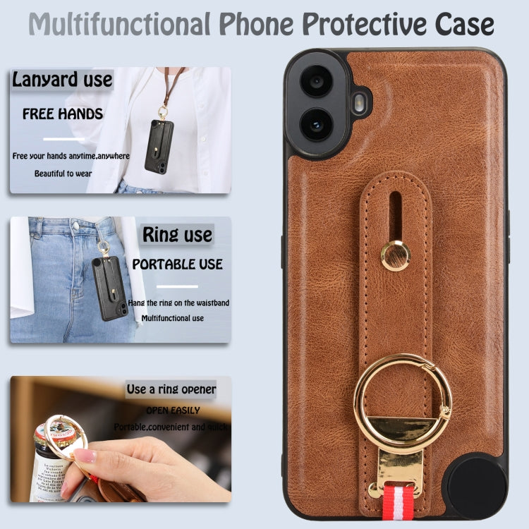 For Nothing CMF Phone 1 Wristband Leather Back Phone Case