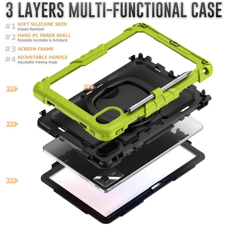For Lenovo Xiaoxin Pad 2024 / 2025 Handle Silicone Hydric PC Tablet Case with Shoulder Strap