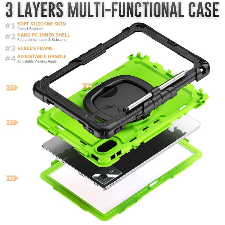 For Lenovo Xiaoxin Pad 2024 / 2025 Handle Silicone Hydric PC Tablet Case with Shoulder Strap