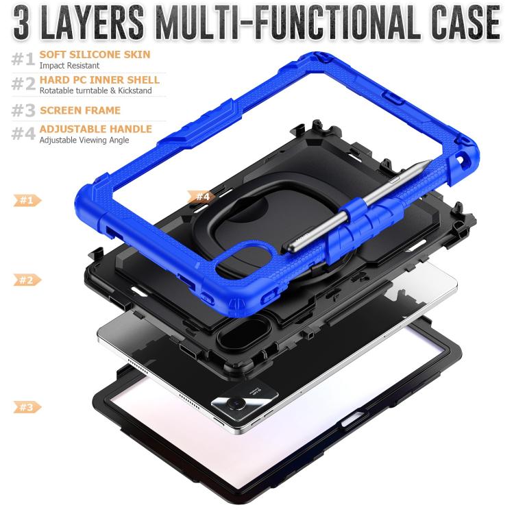For Lenovo Xiaoxin Pad 2024 / 2025 Handle Silicone Hydric PC Tablet Case with Shoulder Strap