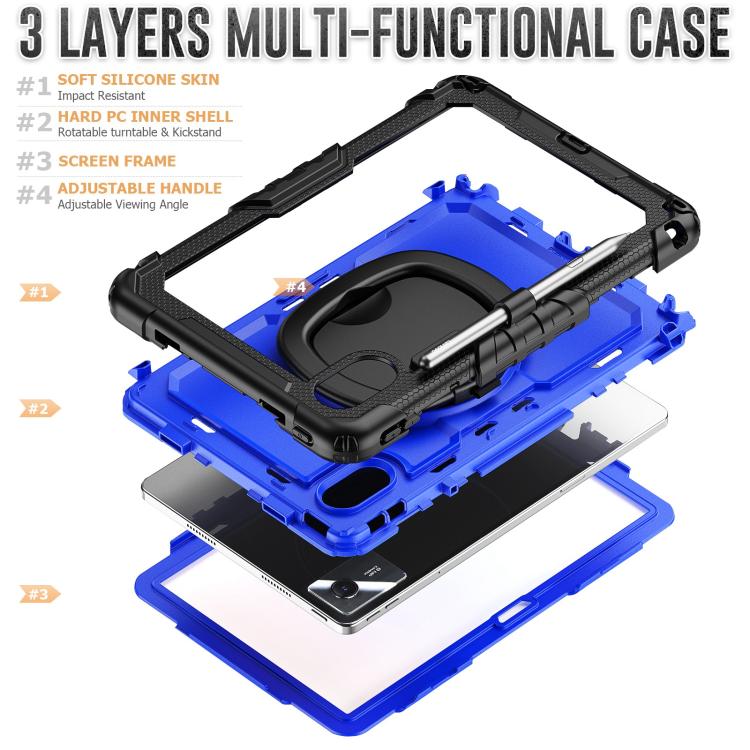 For Lenovo Xiaoxin Pad 2024 / 2025 Handle Silicone Hydric PC Tablet Case with Shoulder Strap