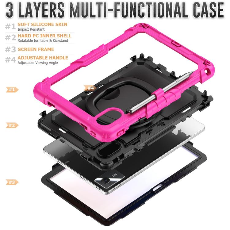 For Lenovo Xiaoxin Pad 2024 / 2025 Handle Silicone Hydric PC Tablet Case with Shoulder Strap