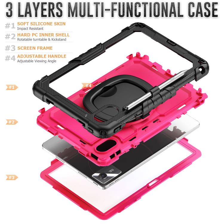 For Lenovo Xiaoxin Pad 2024 / 2025 Handle Silicone Hydric PC Tablet Case with Shoulder Strap