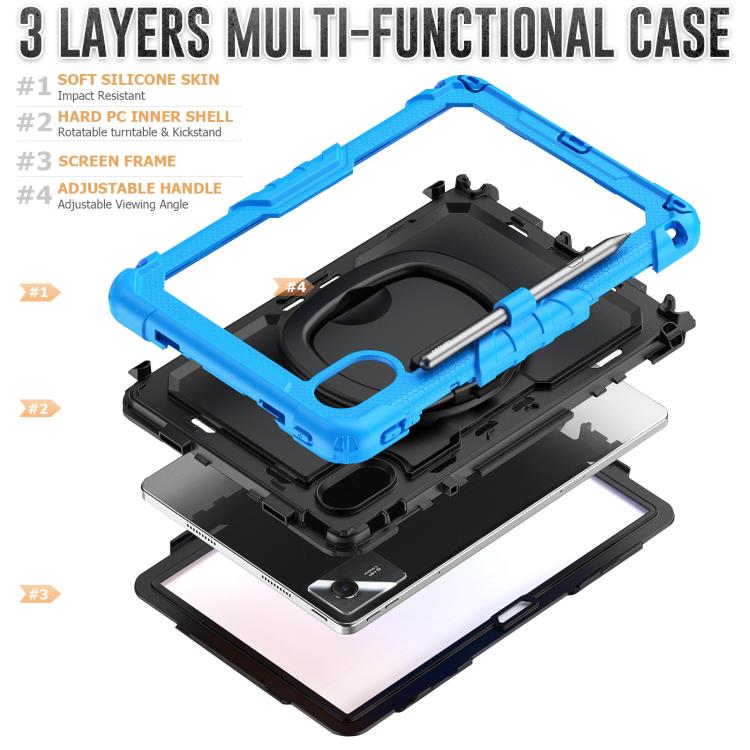 For Lenovo Xiaoxin Pad 2024 / 2025 Handle Silicone Hydric PC Tablet Case with Shoulder Strap