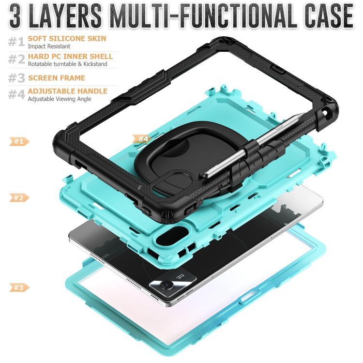 For Lenovo Xiaoxin Pad 2024 / 2025 Handle Silicone Hydric PC Tablet Case with Shoulder Strap