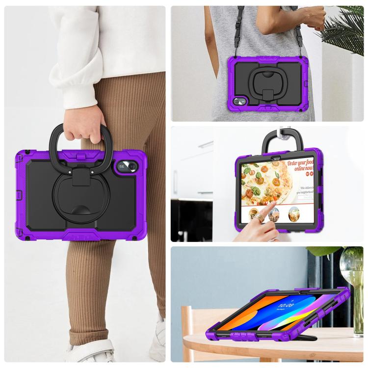 For Lenovo Xiaoxin Pad 2024 / 2025 Handle Silicone Hydric PC Tablet Case with Shoulder Strap