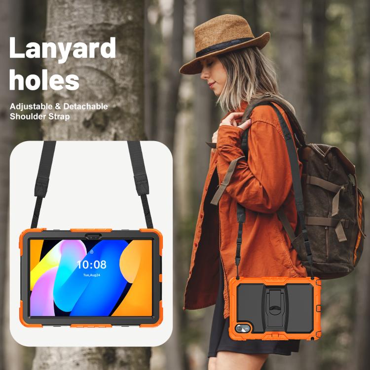 For Lenovo Xiaoxin Pad 11 2025 / 2024 Silicone Hydric PC Tablet Case with Shoulder Strap & Holder
