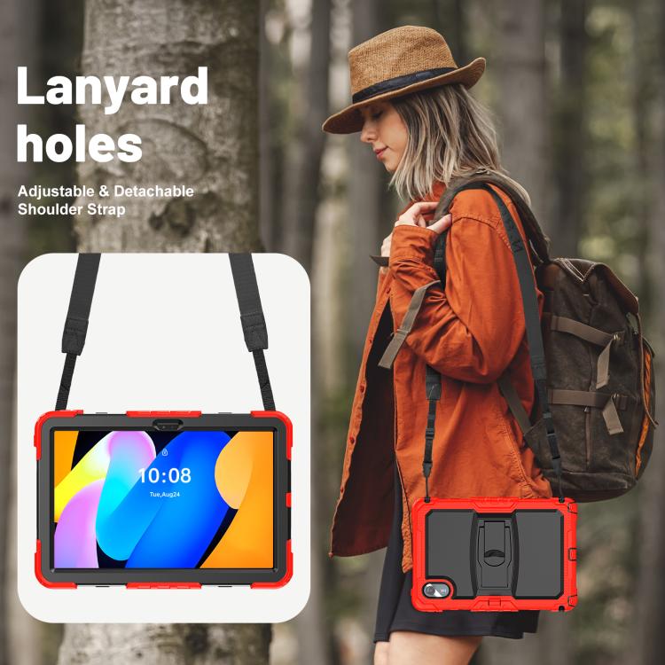 For Lenovo Xiaoxin Pad 11 2025 / 2024 Silicone Hydric PC Tablet Case with Shoulder Strap & Holder
