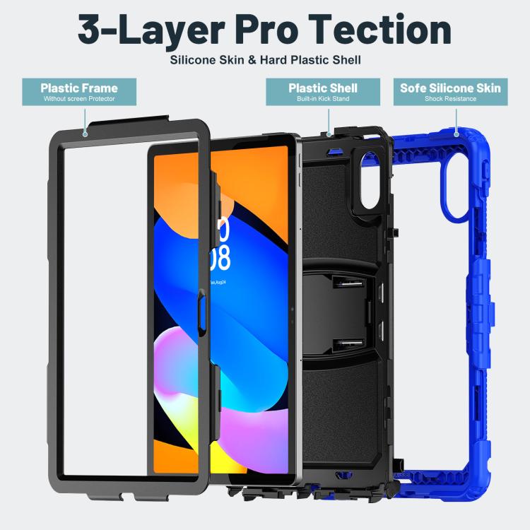 For Lenovo Xiaoxin Pad 11 2025 / 2024 Silicone Hydric PC Tablet Case with Shoulder Strap & Holder