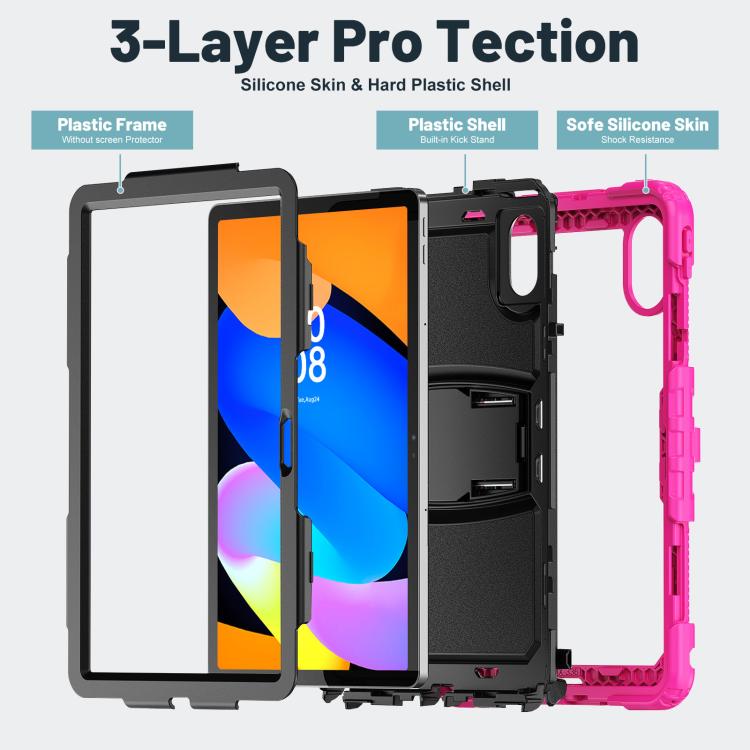 For Lenovo Xiaoxin Pad 11 2025 / 2024 Silicone Hydric PC Tablet Case with Shoulder Strap & Holder