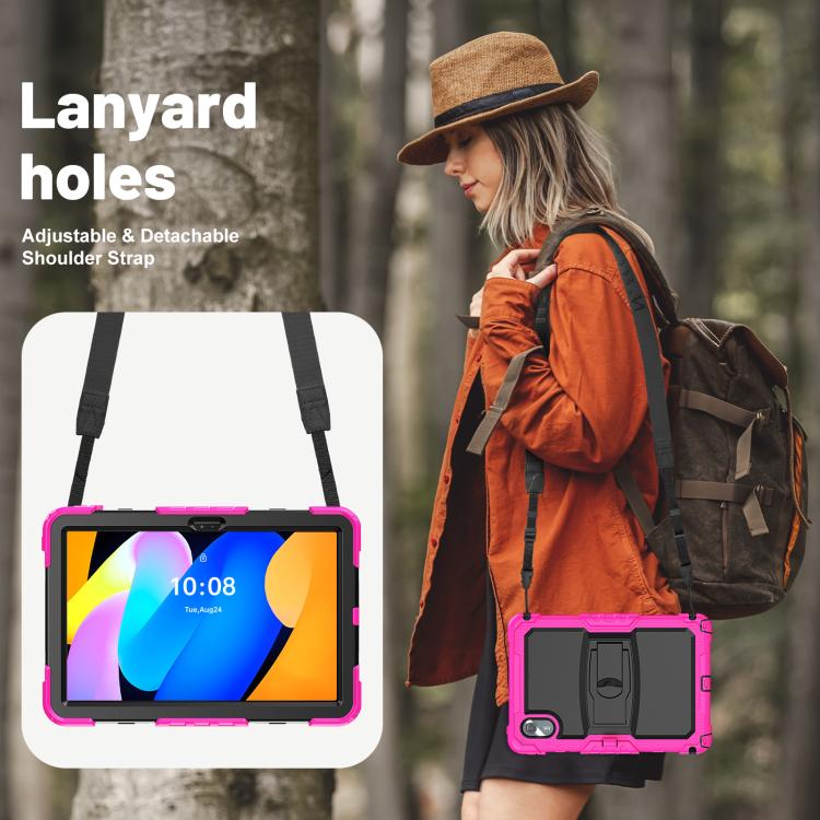 For Lenovo Xiaoxin Pad 11 2025 / 2024 Silicone Hydric PC Tablet Case with Shoulder Strap & Holder
