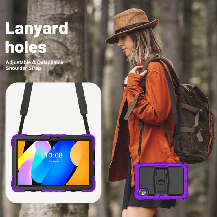 For Lenovo Xiaoxin Pad 11 2025 / 2024 Silicone Hydric PC Tablet Case with Shoulder Strap & Holder