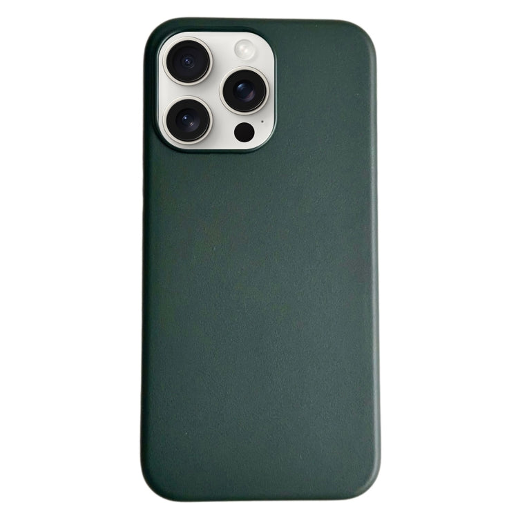 For iPhone 16 Pro Max Pure Color Leather Magsafe Magnetic Phone Case