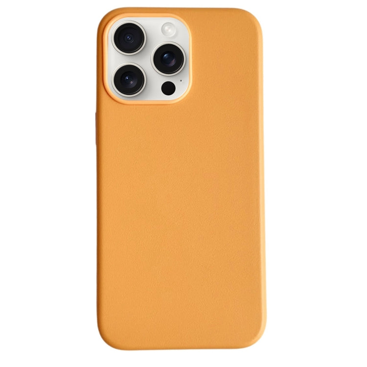 For iPhone 16 Pro Pure Color Leather Magsafe Magnetic Phone Case