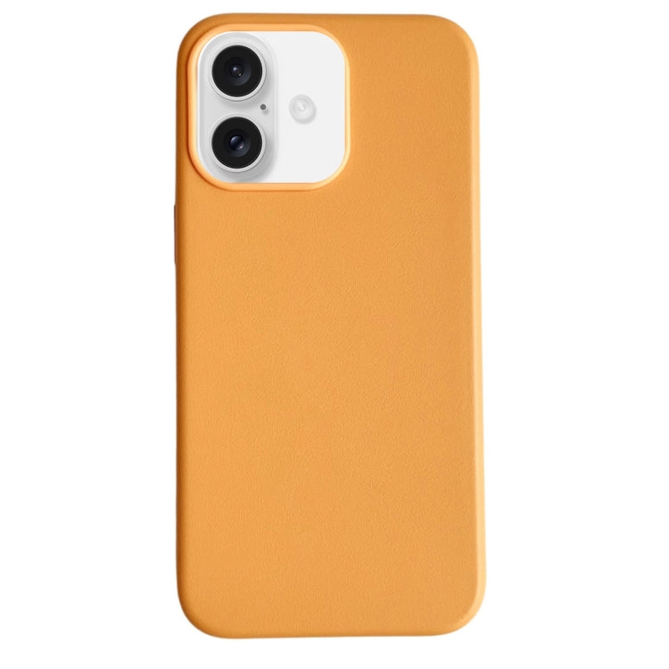 For iPhone 16 Plus Pure Color Leather Magsafe Magnetic Phone Case