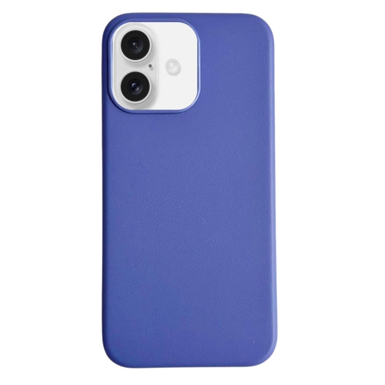 For iPhone 16 Pure Color Leather Magsafe Magnetic Phone Case