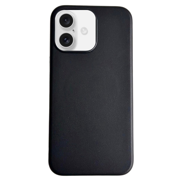 For iPhone 16 Pure Color Leather Magsafe Magnetic Phone Case