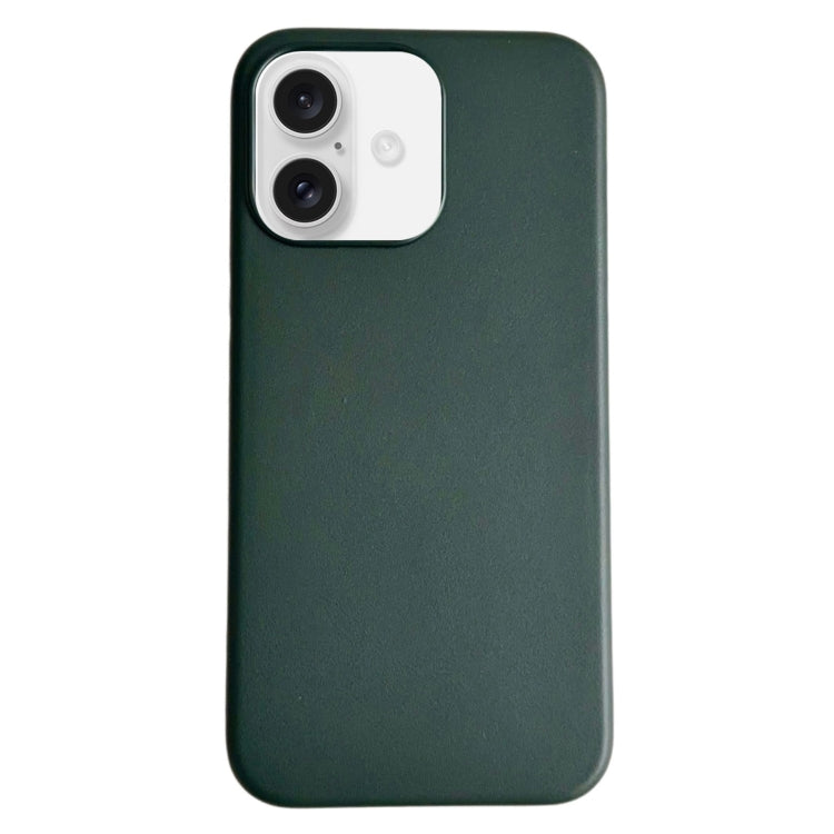 For iPhone 16 Pure Color Leather Magsafe Magnetic Phone Case