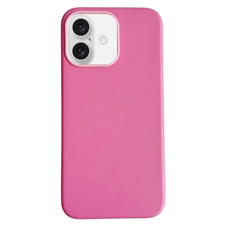 For iPhone 16 Pure Color Leather Magsafe Magnetic Phone Case