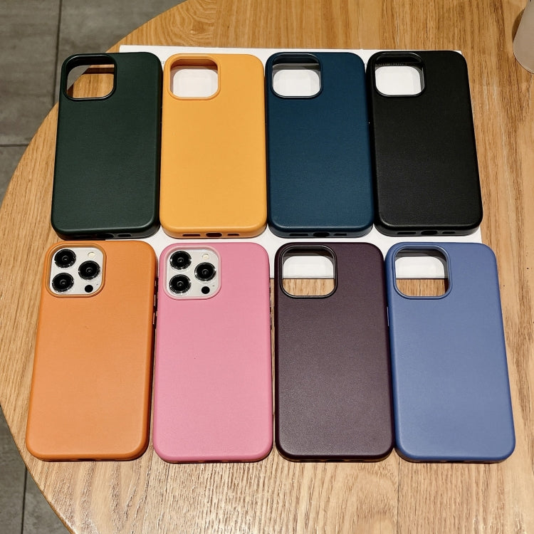 For iPhone 16 Plus Pure Color Leather Magsafe Magnetic Phone Case