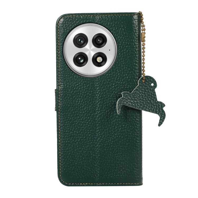 For OnePlus 13 Genuine Leather Litchi Texture RFID Leather Phone Case