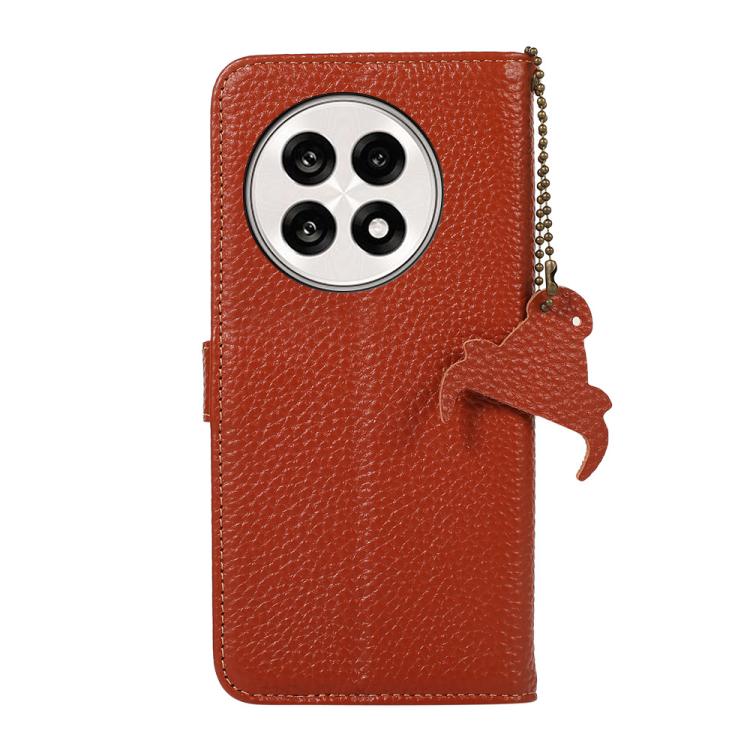 For OnePlus Ace 5 / 13R 5G Genuine Leather Litchi Texture RFID Leather Phone Case