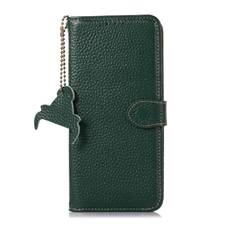 For OnePlus 15 Genuine Leather Litchi Texture RFID Leather Phone Case