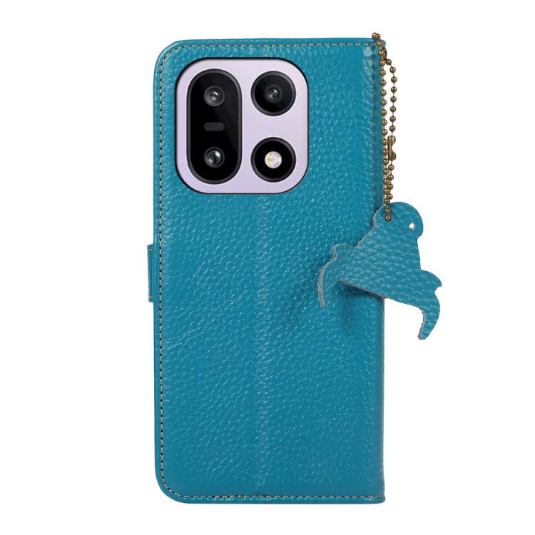 For OnePlus 15 Genuine Leather Litchi Texture RFID Leather Phone Case