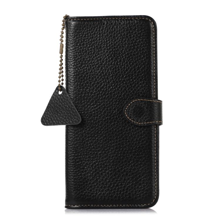 For OnePlus 15 Genuine Leather Litchi Texture RFID Leather Phone Case
