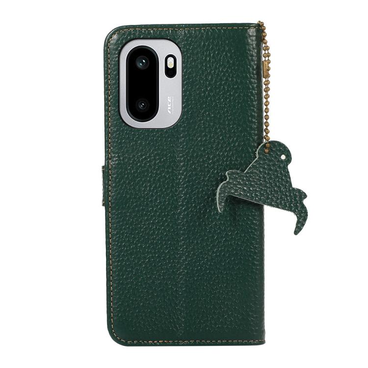 For OnePlus 15R 5G/Ace 6/Ace 6T 5G Genuine Leather Litchi Texture RFID Leather Phone Case